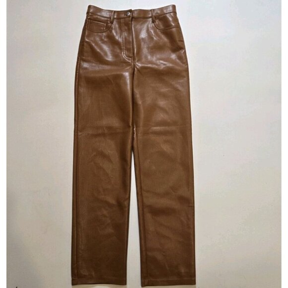 Wilfred Pants - Wilfred Melina Faux Leather Pants Brown 6 5 Pocket Style FVL 04-06-6940-R-FA22 E